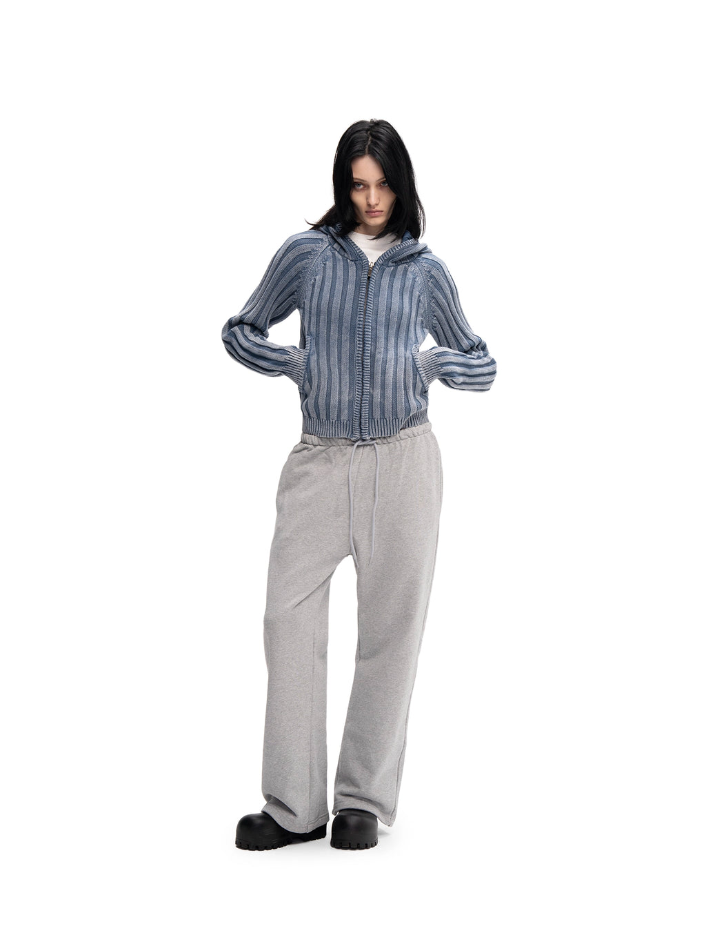 ZIP HOODIE SWEATER BLUE — ABC Archive Brand Clothes, view 10
