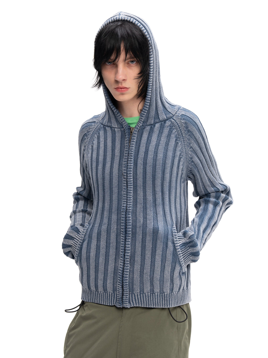 ZIP HOODIE SWEATER BLUE — ABC Archive Brand Clothes, view 3