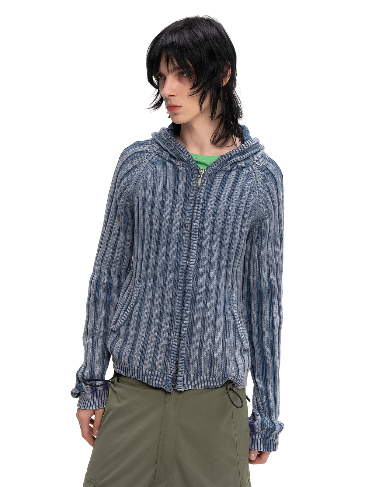 ZIP HOODIE SWEATER BLUE — ABC Archive Brand Clothes, view 7