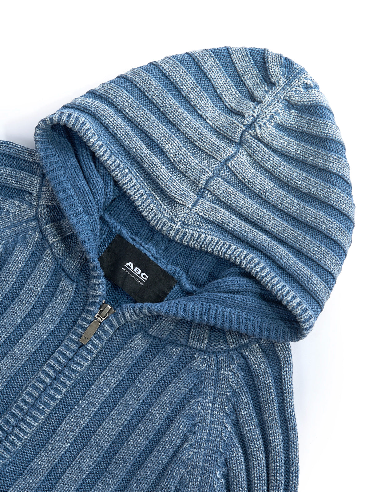 ZIP HOODIE SWEATER BLUE — ABC Archive Brand Clothes, view 11