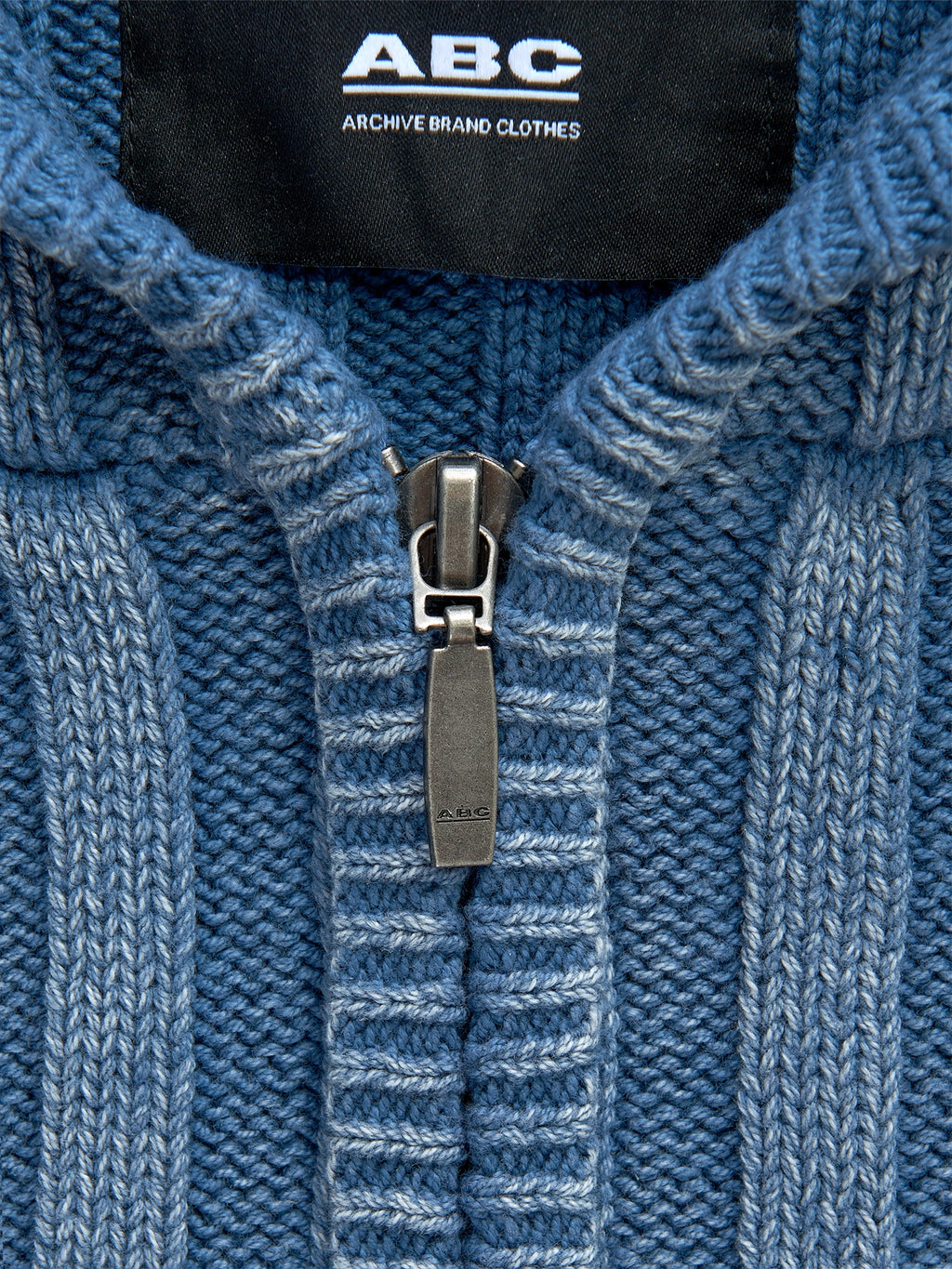 ZIP HOODIE SWEATER BLUE — ABC Archive Brand Clothes, view 12