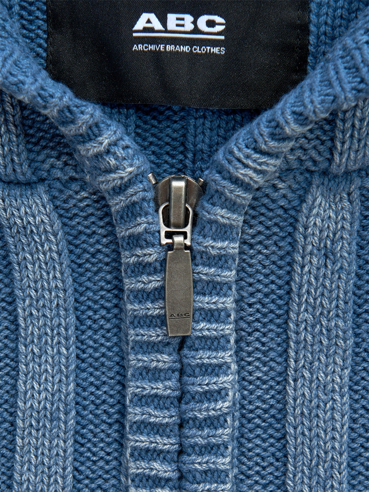 ZIP HOODIE SWEATER BLUE — ABC Archive Brand Clothes, view 12
